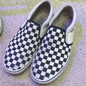 VANS black/White Checkered shoes